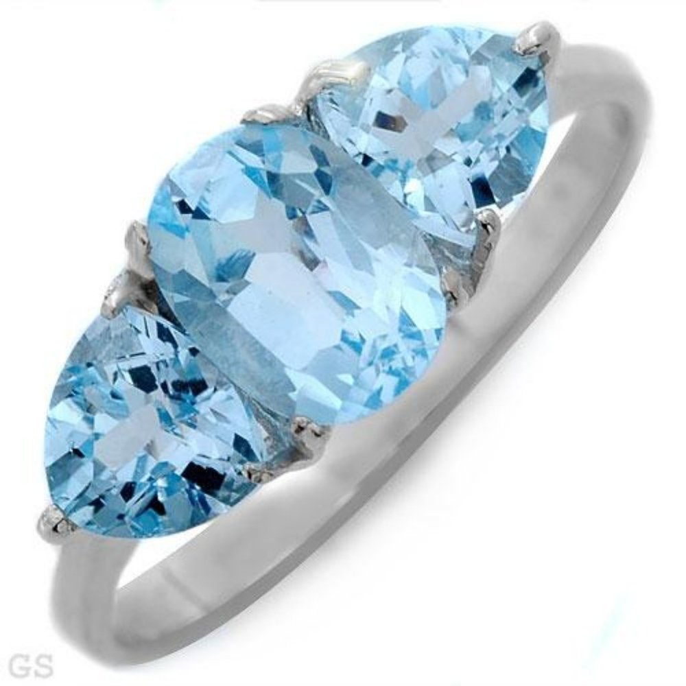 🆕️ 10K Genuine Blue Topaz Ring Made of Solid White Gold